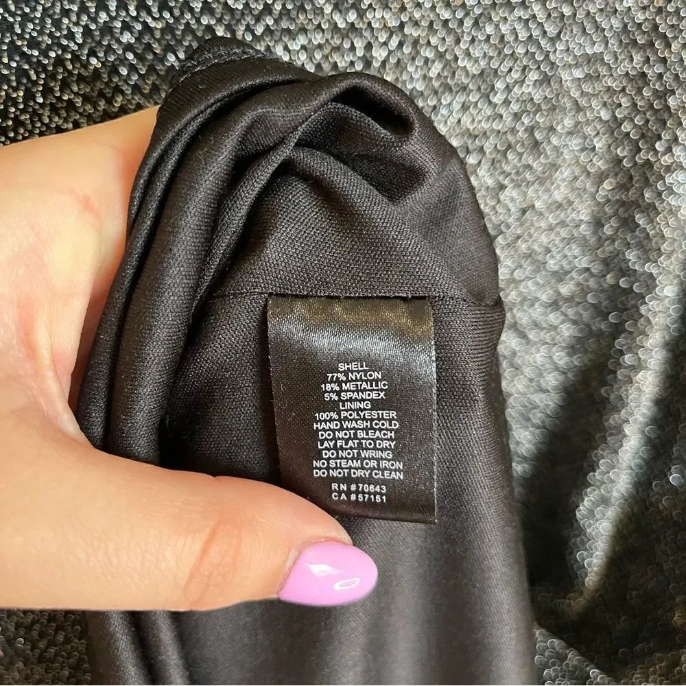 Jessica Howard Metallic Threaded Long Sleeve Cocktail Dress - Picture 9 of 11